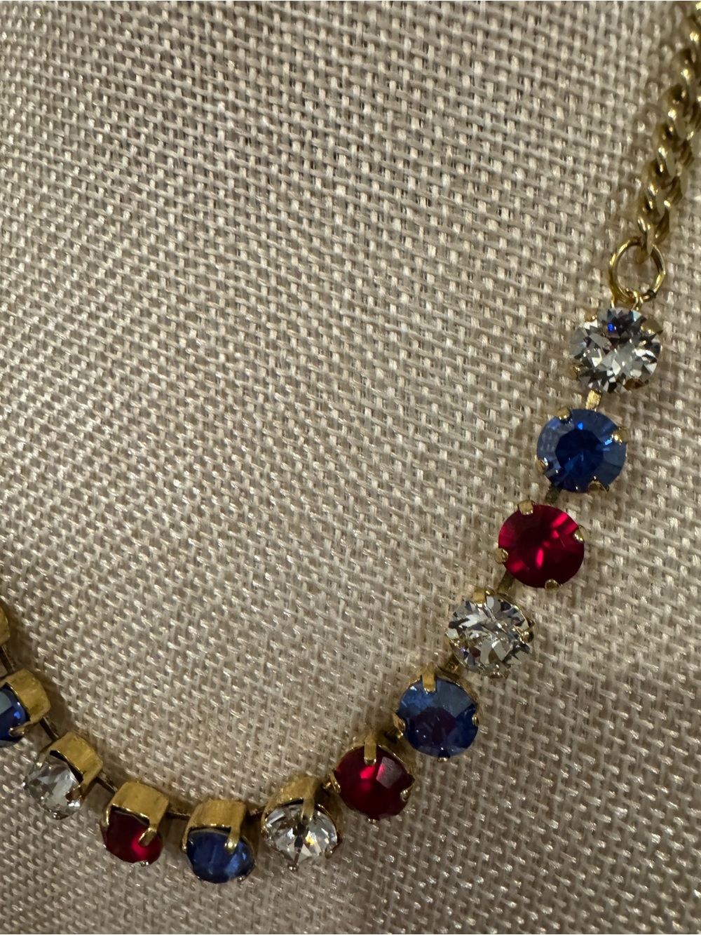 NWT Tova Mini Oakland Necklace in red, white and blue - Picture 2 of 5